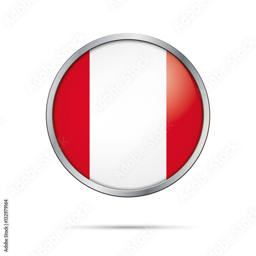 Vector Peruvian flag Button. Peru flag inglass button style with metal frame Free Download Vector Peruvian flag Button. Peru flag inglass button style with metal frame - GFXLoad