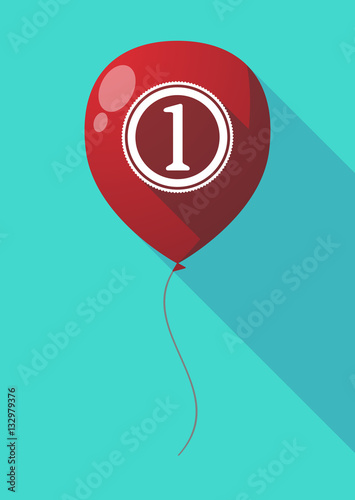 Long shadow balloon with  a coin icon