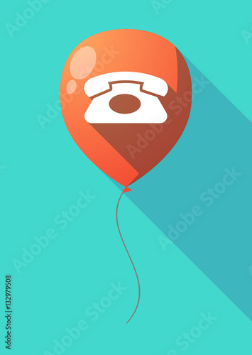 Long shadow balloon with  a retro telephone sign