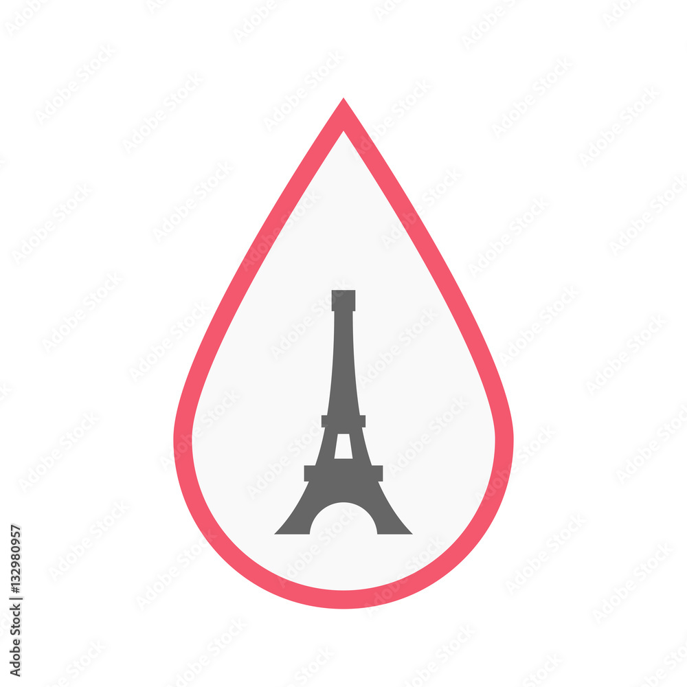 Isolated blood drop with the Eiffel tower Isolated blood drop with the Eiffel tower