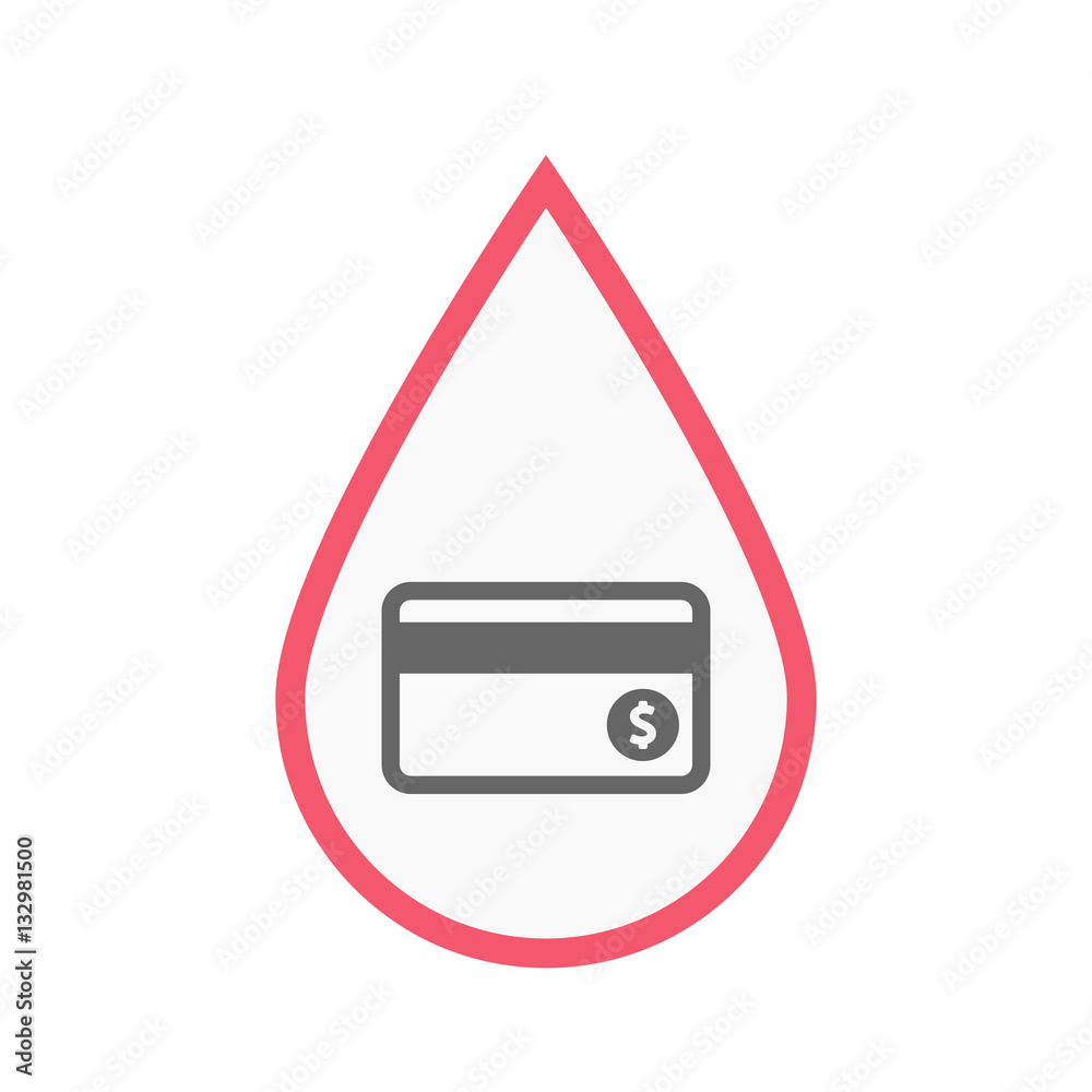 Isolated blood drop with a credit card Isolated blood drop with a credit card