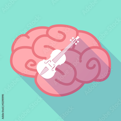 Long shadow brain with  a violin