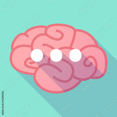 Long shadow brain with  an ellipsis orthographic sign