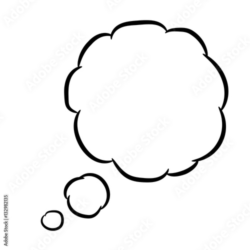Cloud thought round on white background of vector illustrations
