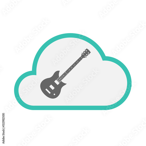 Isolated cloud with  an electric guitar