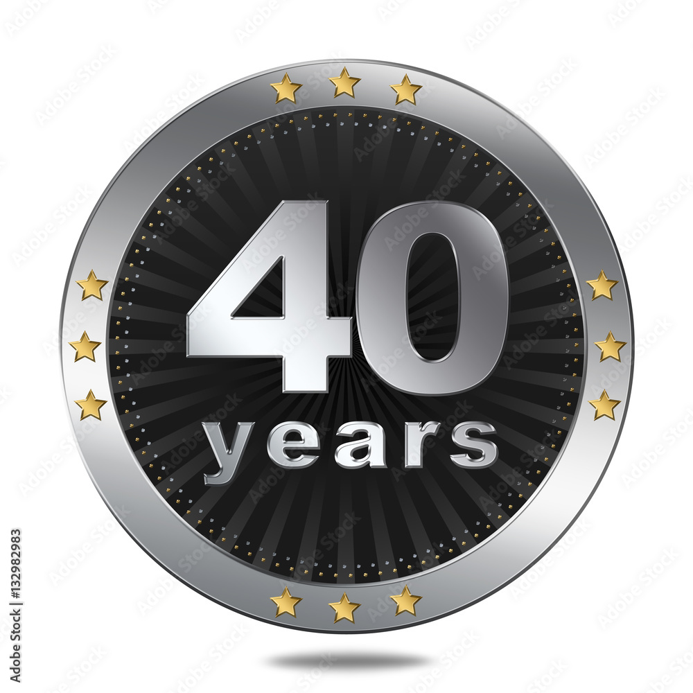 40 years anniversary silver badge StockIllustration Adobe Stock