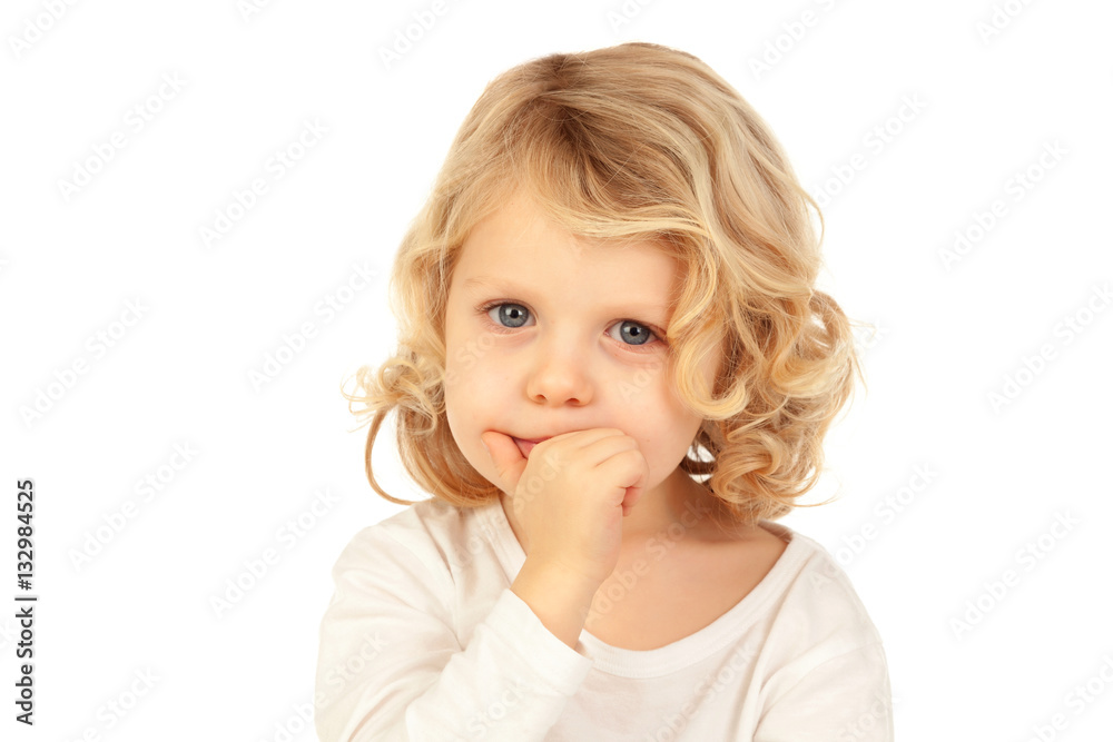 Small blond child bitting his nails Small blond child bitting his nails