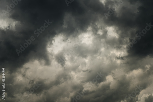 Dramatick dark sky and black clouds in summer season