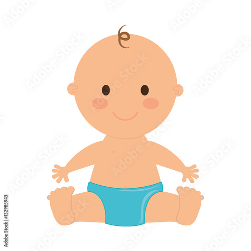 cute baby boy smiling icon over white background. colorful design. vector illustration