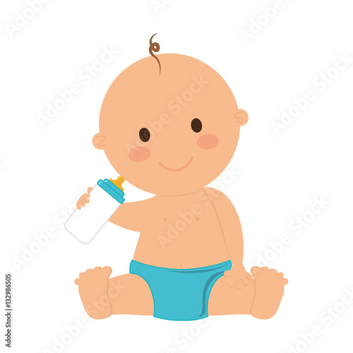 cute baby boy smiling icon over white background. colorful design. vector illustration