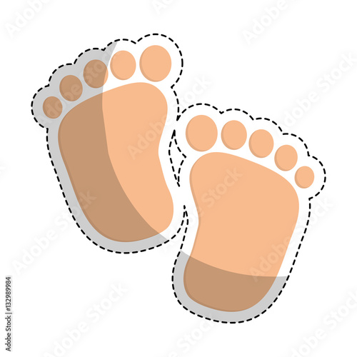 footprint baby shower related icon image vector illustration design 