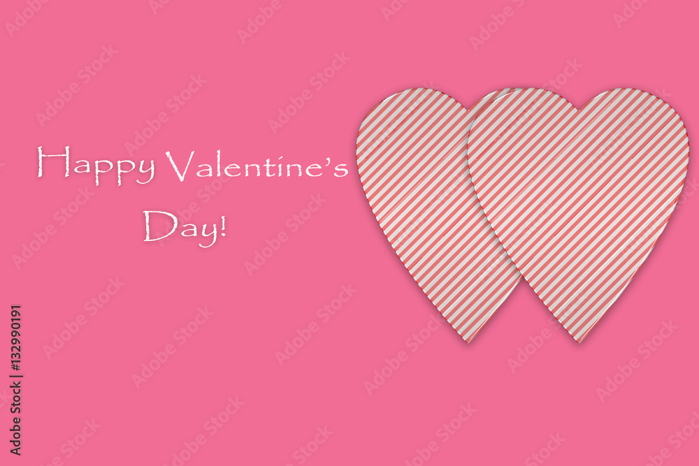 Romantic card: sweet hearts  isolatet on pink background.