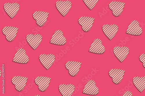 Seamless pattern: many abstract sweet hearts