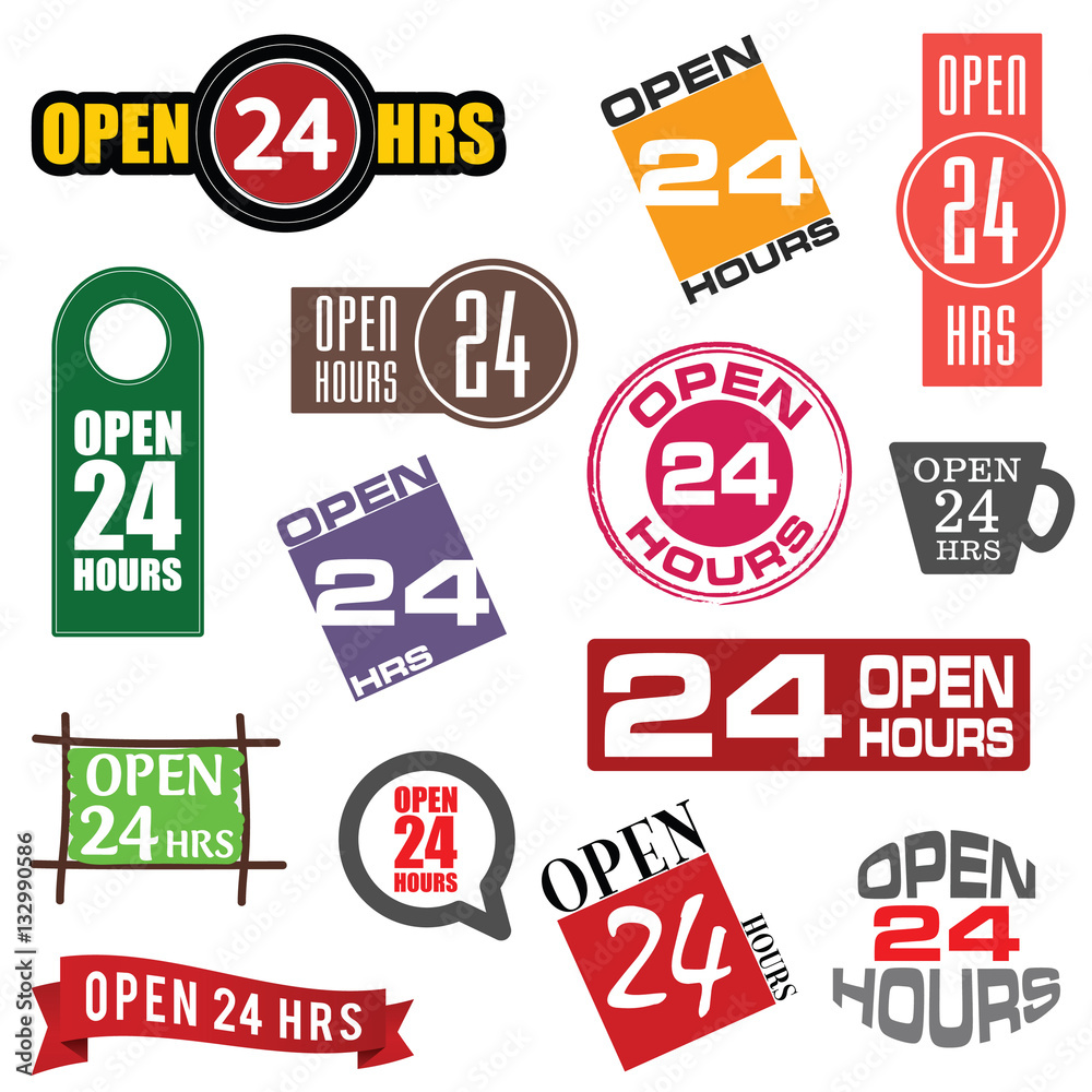 24 hour service icon element set illustration 24 hour service icon element set illustration