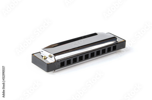 Harmonica on a white background