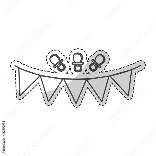 party banner decoration baby shower related icons image vector illustration design 