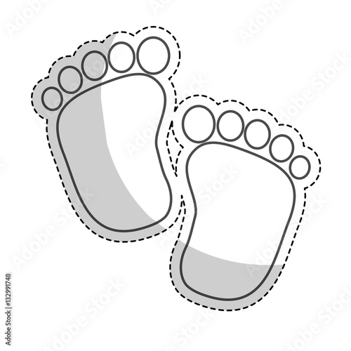 footprint baby shower related icon image vector illustration design 