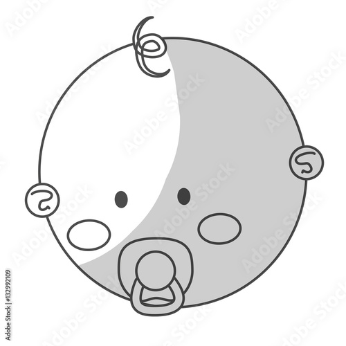 happy baby boy with pacifier icon image vector illustration design 