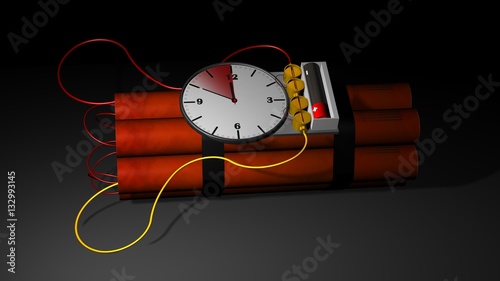 Dynamite bomb with clock timer 