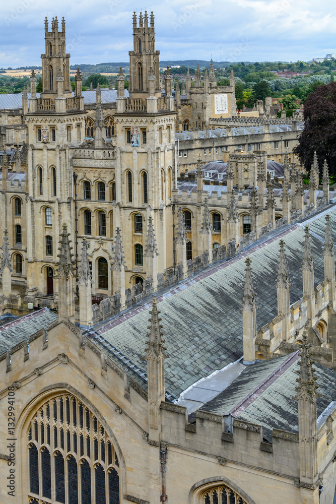 All Souls College, Oxford University, Oxford, UK. Vertical view