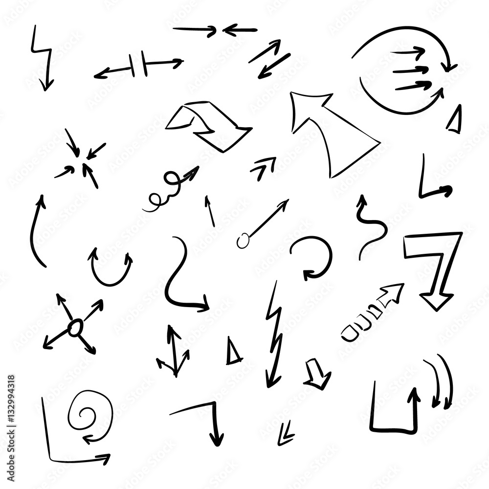Arrows sketch isolated Arrows sketch isolated