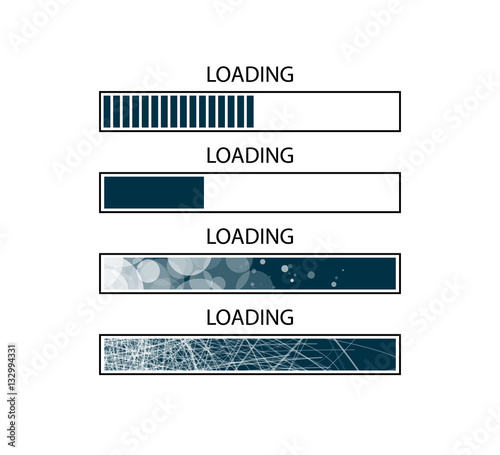 Abstract composition. Loading bar element icon. Creative web design download timer. Users completion indicator. Black background, white lines plexus. Uploading speed symbol. Internet page progress