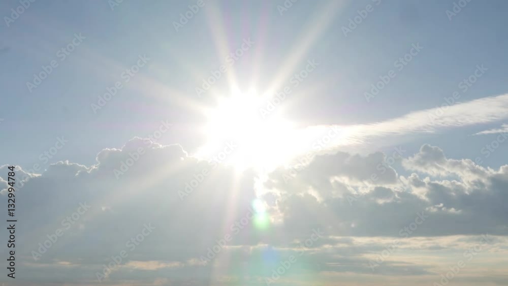 Direct Sun over Cumulus Clouds Timelapse