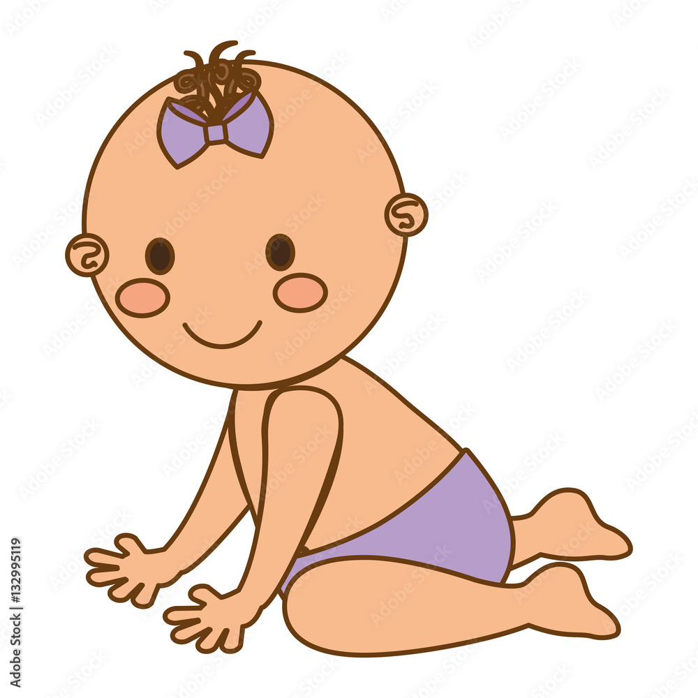 cute baby girl smiling icon over white background. colorful design. vector illustration cute baby girl smiling icon over white background. colorful design. vector illustration