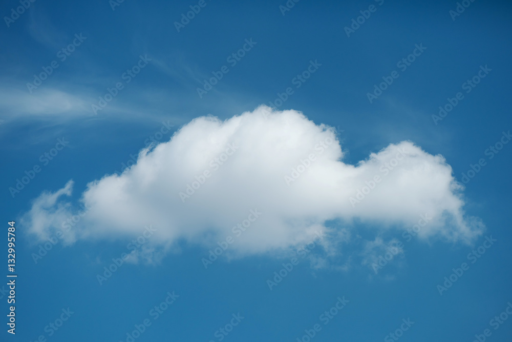 Beautiful single white on blue sky Beautiful single white on blue sky