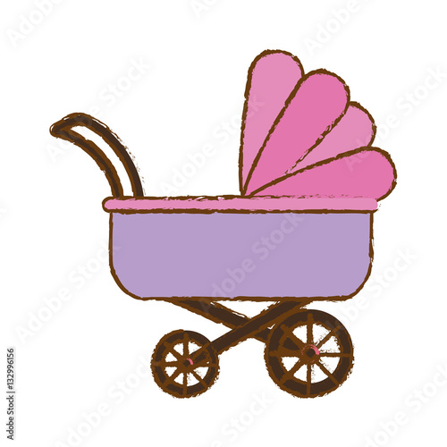 baby stroller icon over white background. colorful design. vector illustration