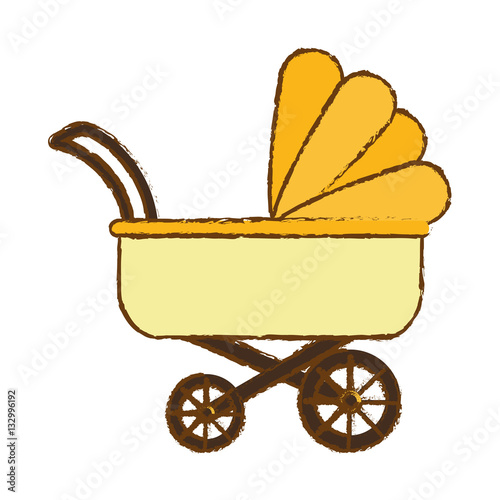 baby stroller icon over white background. colorful design. vector illustration