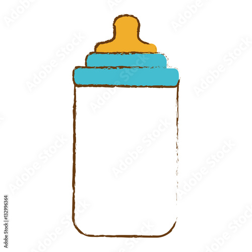 baby bottle icon over white background. colorful design. vector illustration