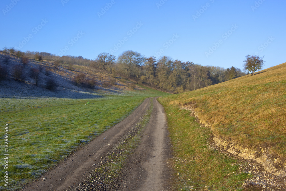 farm track and valley