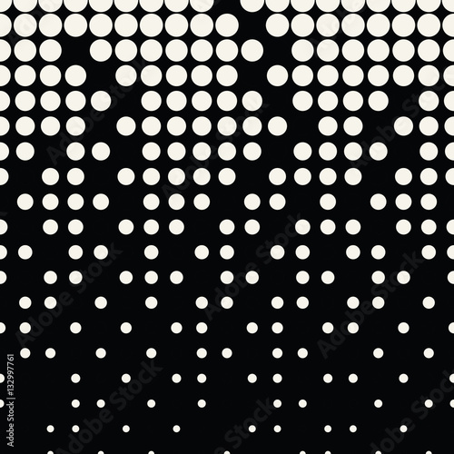 Abstract geometric black and white deco art halftone circle pattern