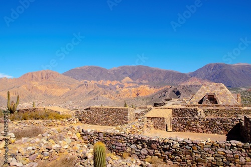 Pucara de Tilcara is an archaeological site of the Inca located in the Quebrada de Humahuaca a mountain valley in the area Jujuy in Argentina photo