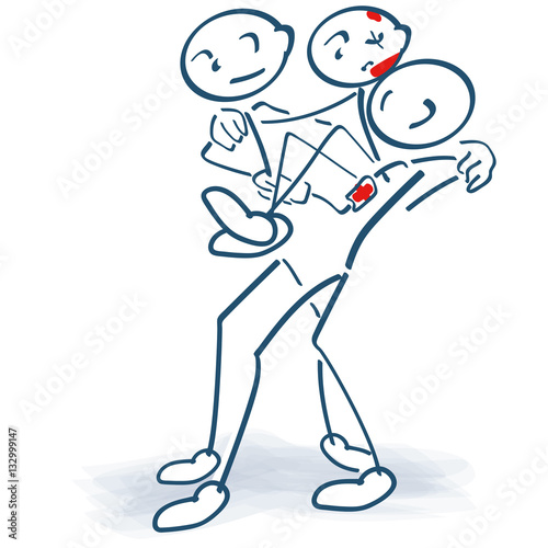 Wallpaper Mural Strichmännchen tragen einen Verletzten Torontodigital.ca