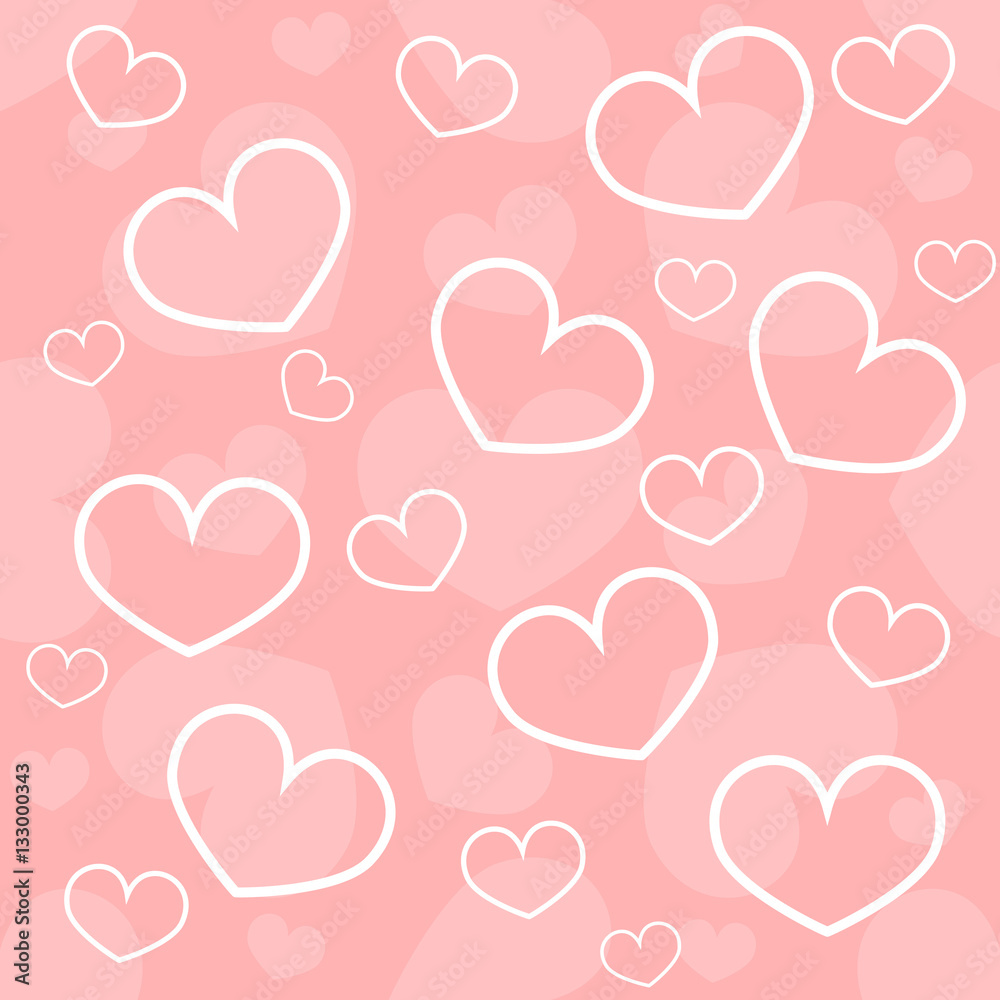 Seamless pattern cute hearts. Repeating texture.