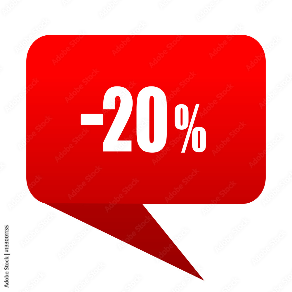 20 percent sale retail bubble red icon 20 percent sale retail bubble red icon