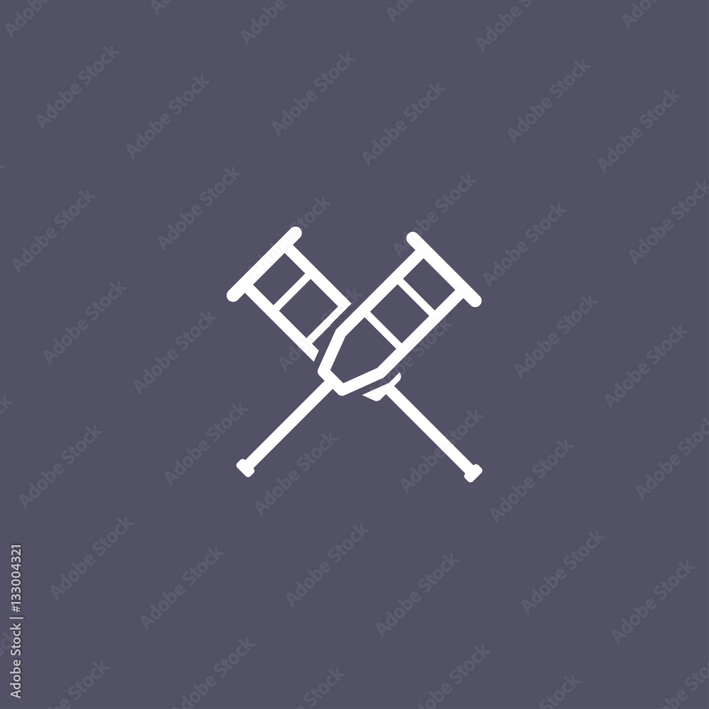simple Crutch icon design simple Crutch icon design