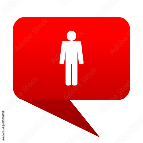 Male bubble red icon