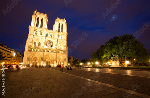 Notre Dame de Paris at Dusk, France