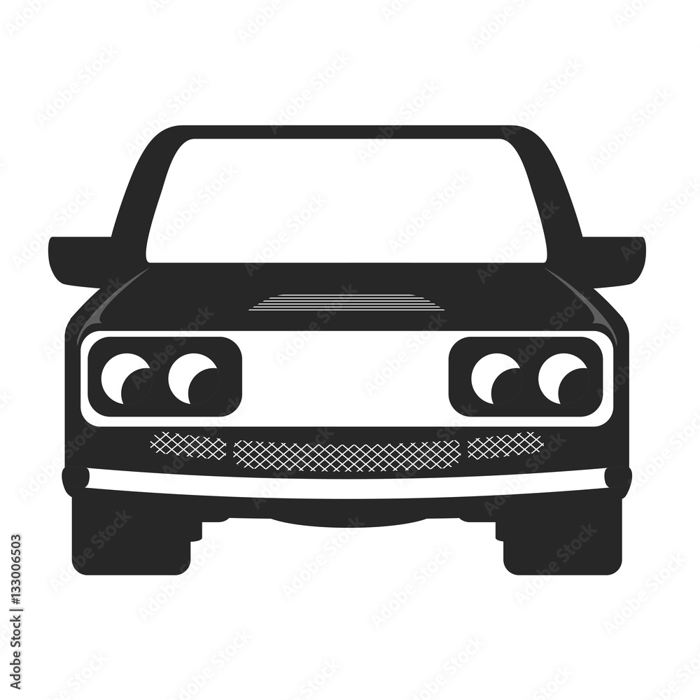 sedan or coupe car frontview icon image vector illustration design 