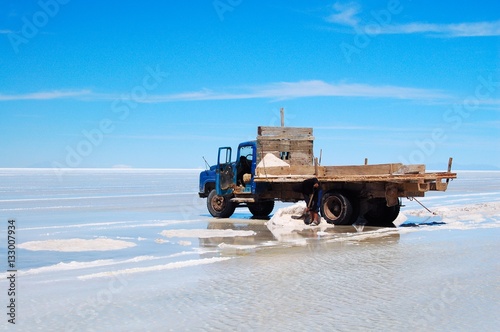 Salt Production in the Salar de Uyuni in Bolivia