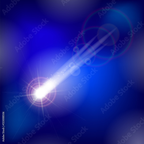 Shooting Stars on Nignt Sky. Meteor Shower. Meteors Falling