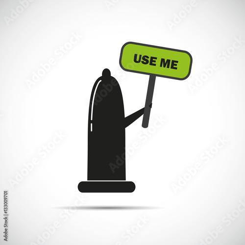 Kondom mit use me schild
