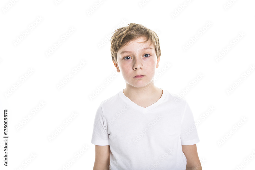portrait of child. funny little boy on studio white background portrait of child. funny little boy on studio white background