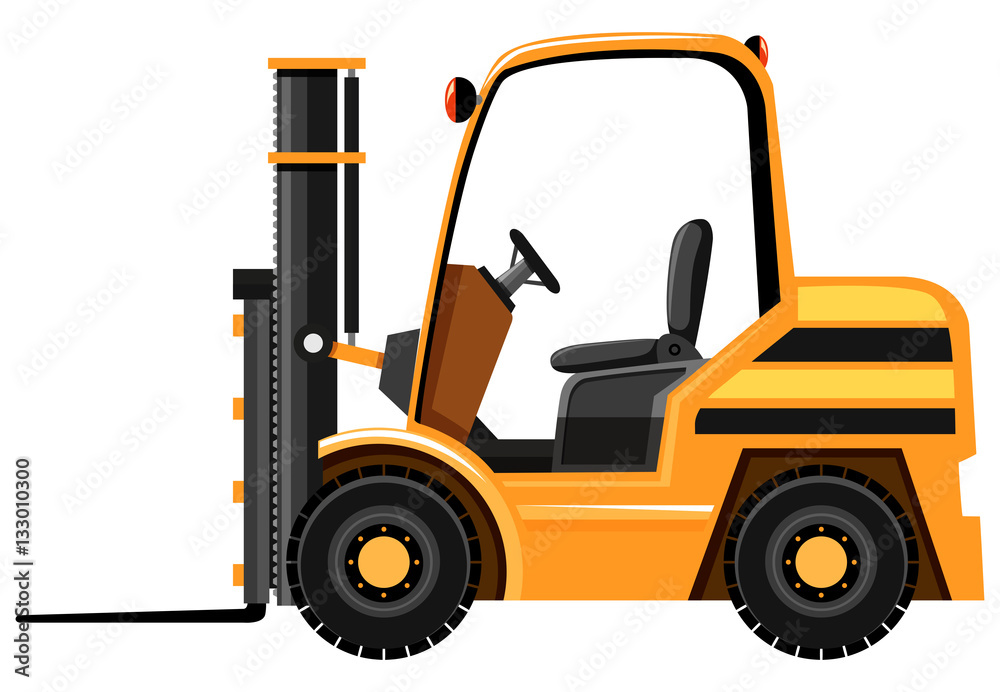 Forklift in yellow color