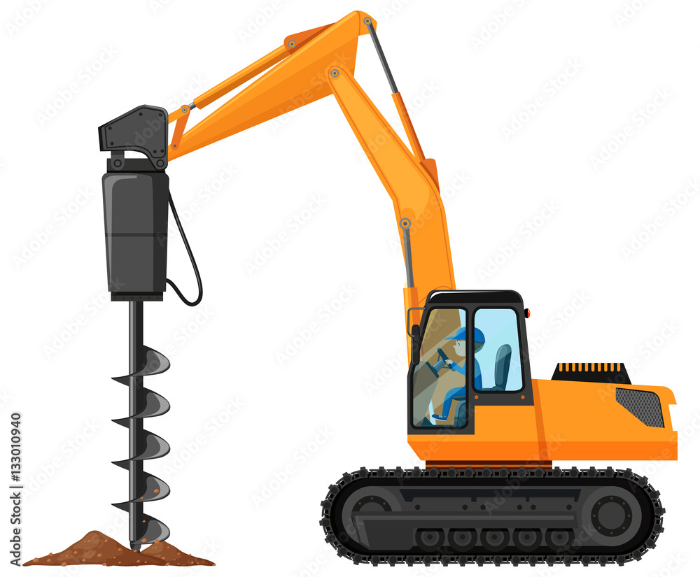 Φωτογραφία Man driving driller truck