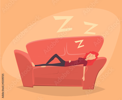 Woman resting on couch