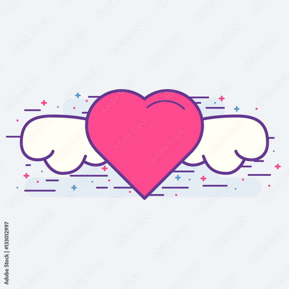 Love vector outline icon background illustratio